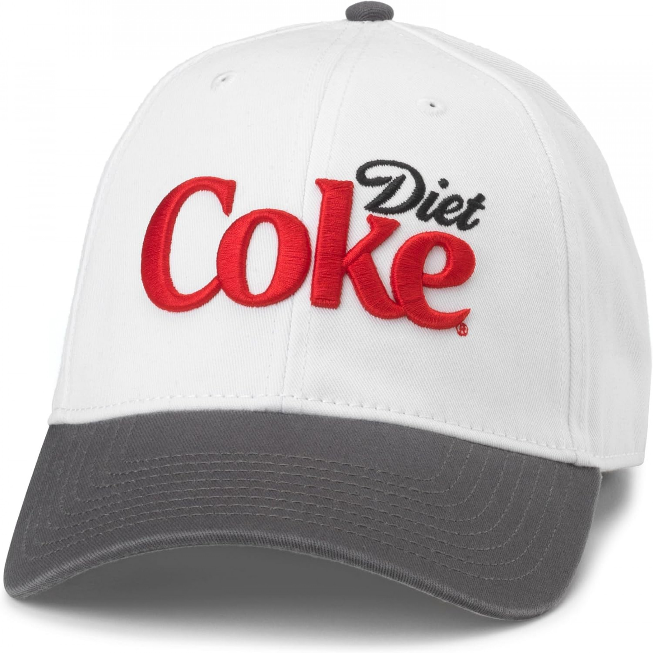 AMERICAN NEEDLE Diet Coke Ballpark Adjustable Buckle Strap Baseball Dad Hat (20001A-DCOKE-WHGY)
